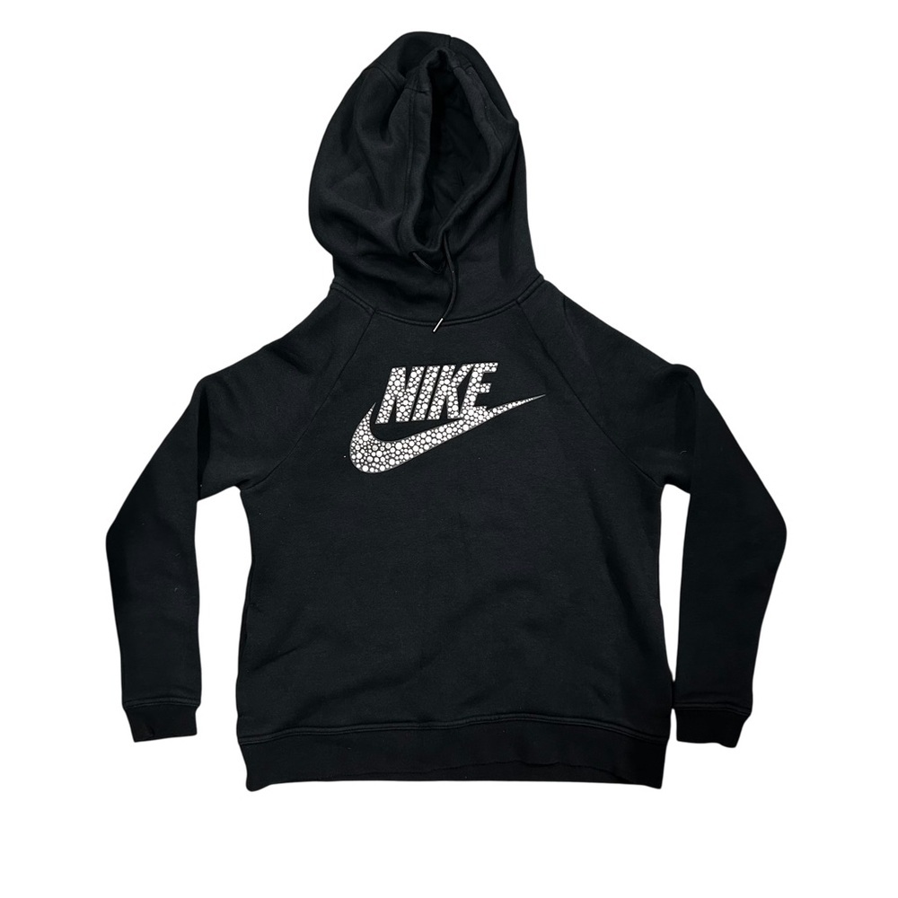 Nike Women's Medium Rally Funnel Neck Metallic Pullover Hoodie Running Polka Dot